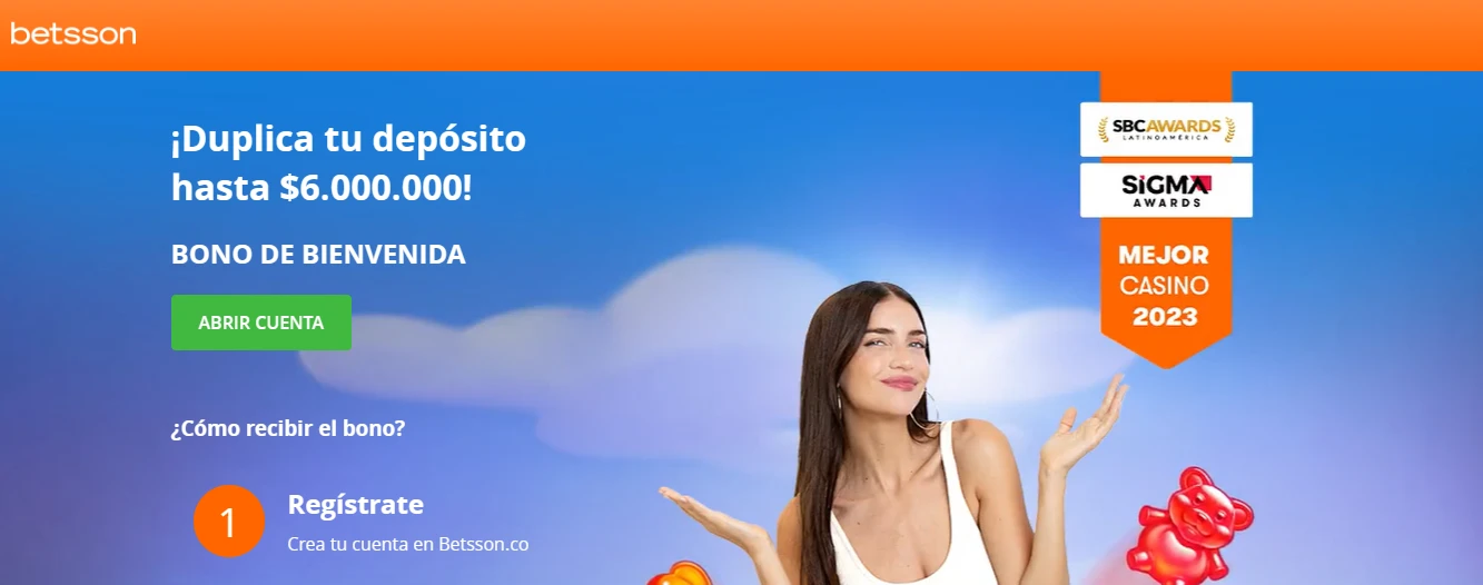 Aprovecha el bono de bienvenida en Betsson Colombia