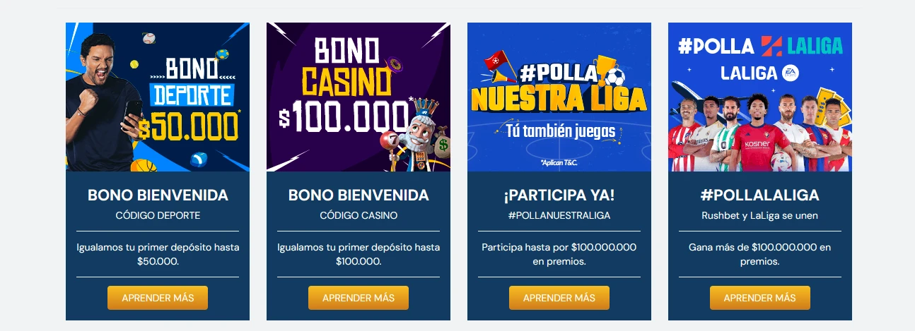 Descubre las promociones de RushBet Colombia