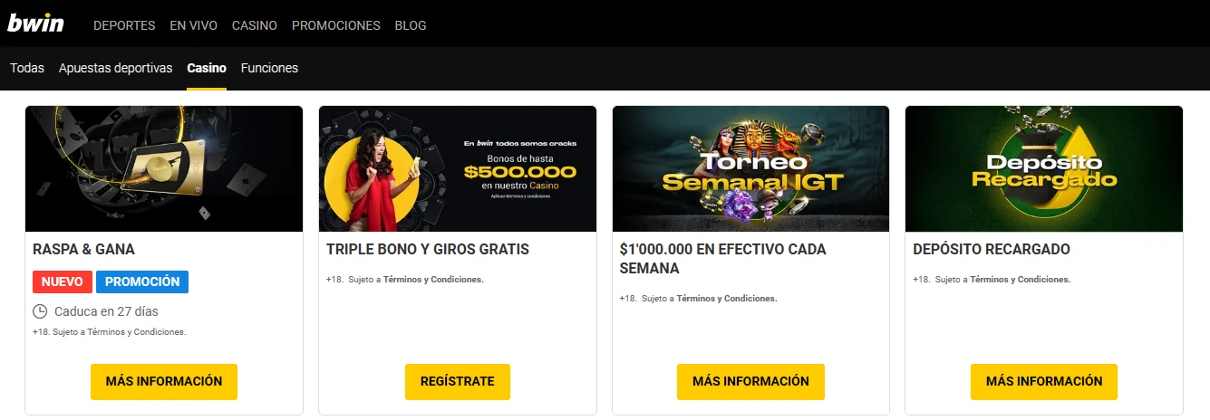 Conoce las promociones de Bwin Colombia