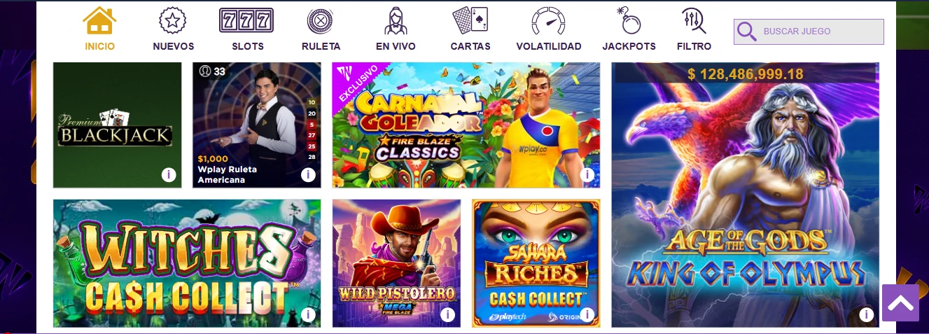 Conoce el catálogo de juegos de Wplay Colombia