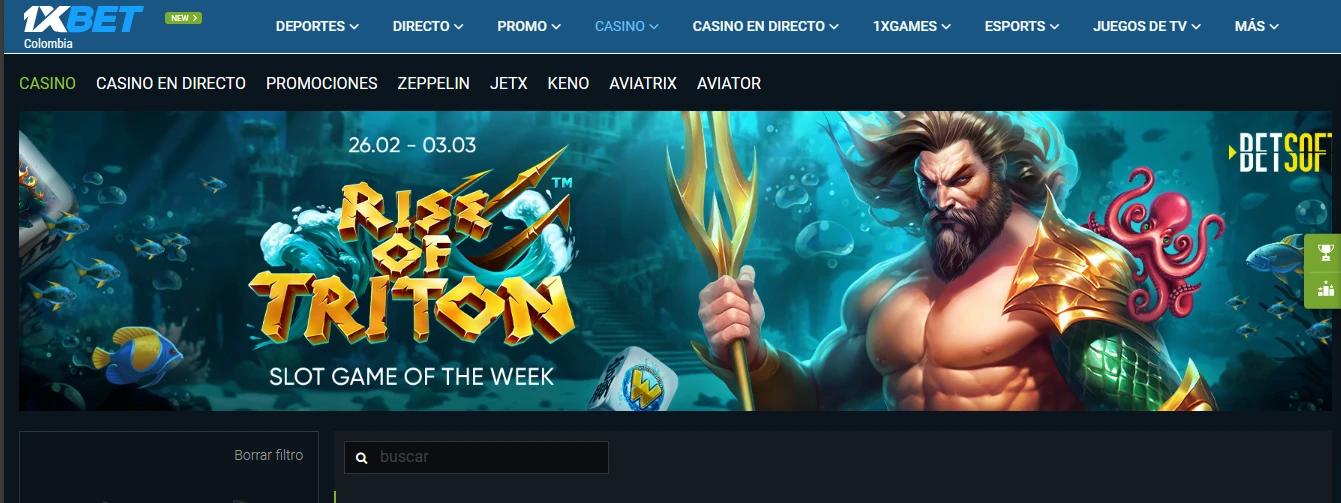 Descubre el catálogo de juegos de 1xbet Colombia
