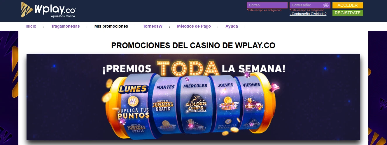 Conoce los bonos y promociones de Wplay Colombia