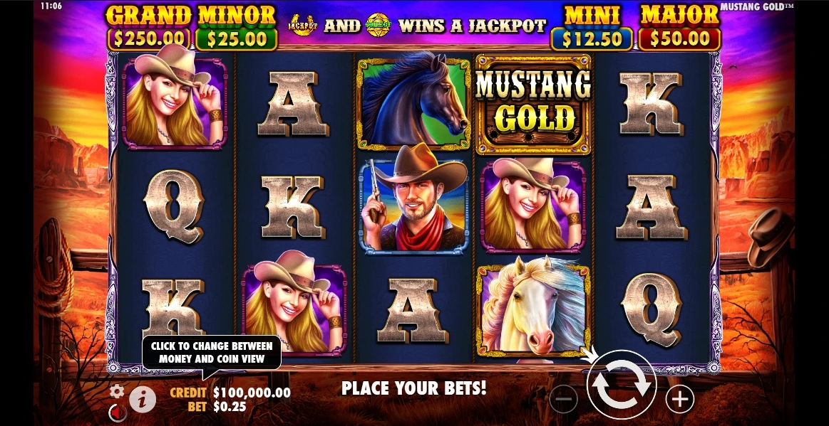 Conoce el funcionamiento de la tragamonedas Mustang Gold